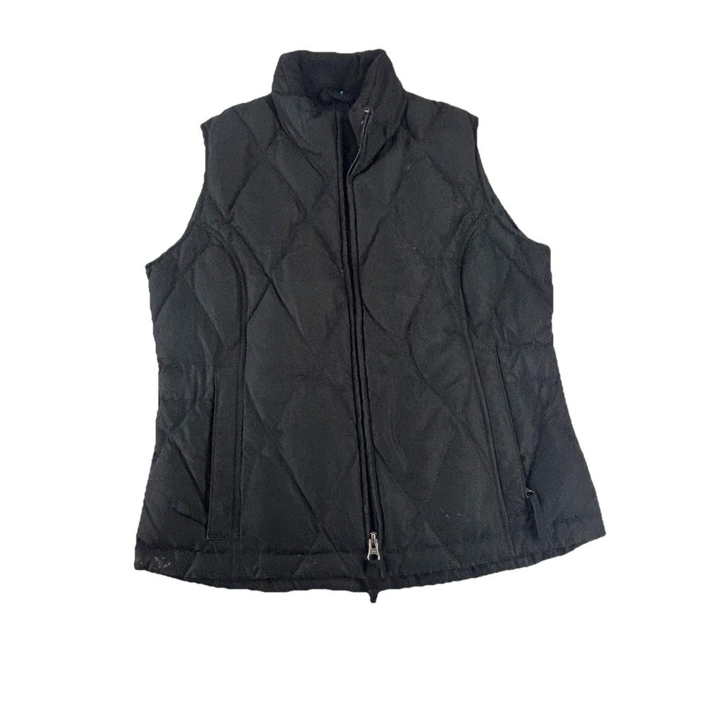 Eddie Bauer Vest Womens XS Black Snap Full Zip Goose Down Puffer Jacket Gorpcore